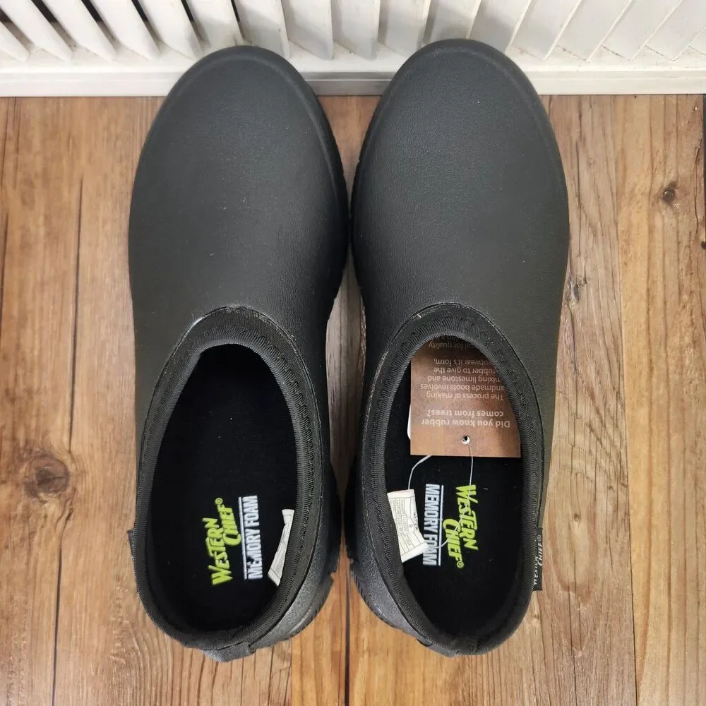 Western Chief Easton Clog Mens Sz 8 Black Rubber Waterproof Outdoor Garden Shoes